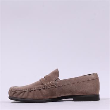 Paul Green Ruched Toe Penny Loafer - Beige Suede